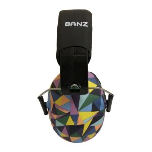 cascos antiruidos en color estampado geométrico marca Banz